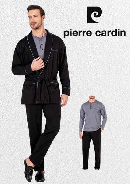 Erkek Giyim Kutulu 3 Parça Robdöşambır & Uzun Kollu Pijama Takımı Takım L1.PC.5605.01