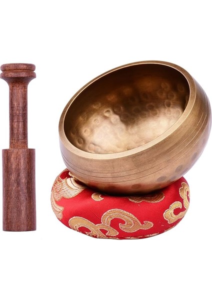 Şarkı Söyleyen Kase Seti 8 Cm/3 Inç El Yapımı Metal Ses Kasesi ve Yumuşak Yastık ve Ahşap Forvet ile Meditasyon Ses Çakra Şifa Yoga Gevşeme