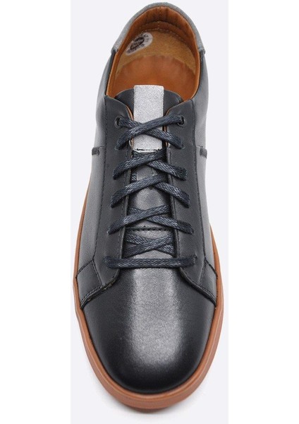 Hakiki Deri Siyah Sneaker Spor Erkek Ayakkabı 9882 100 fırsatları