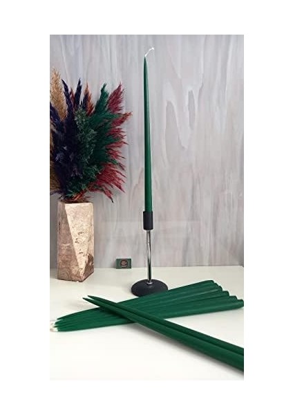 (6 Adet x 35CM) Konik Mum Şamdan Mumu Petek Bal Mumu Mum Dekoratif Beeswax Candle Yeşil Şamdan Mumu modelleri