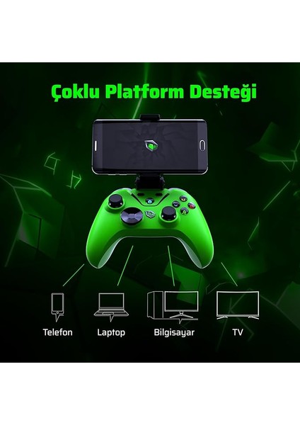 Clutch Titreşim Geri Bildirimli Çift Mod Kablosuz (Bluetooth ve 2.4 Ghz) Gamepad - Yeşil fiyatları