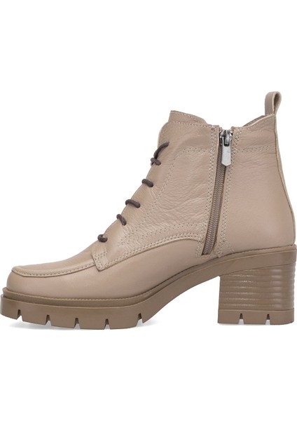 Elit Alvarine Kadın Hakiki Deri Topuklu Bot Bej modelleri
