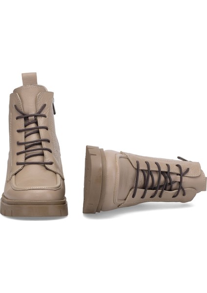 Elit Alvarine Kadın Hakiki Deri Topuklu Bot Bej indirimleri