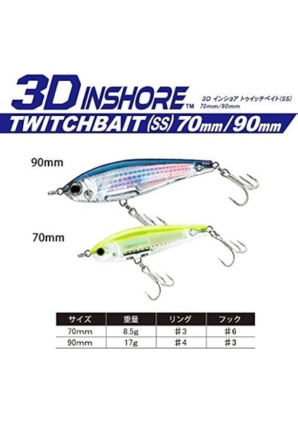 3D Inshore Twitchbait Slow Sinking 3 1/2 Zoll Lipless Crankbait fiyatları