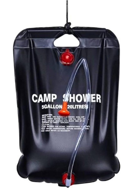 Litre Isınabilir Kamp Duş Torbası – Güneş Işığıyla Su Isıtmalı Taşınabilir Duş