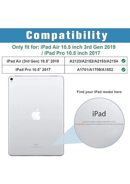10,5 Inç iPad Air 3 2019/ iPad Pro 2017 Için Kılıf, Ultra Ince Kılıf, Yarı Saydam Arka Yüzlü, Otomatik Uyku/uyanma Koruma Kılıfı, iPad Air 3 (3. Nesil) / iPad Pro 10.5 ile Uyumlu fiyatları