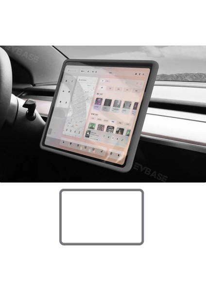 Tesla Model Y ve Juniper Için Uyumlu Ekran Çerçevesi Koruma Slikon Gri