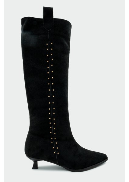 Entela Siyah Süet Troklu Süet Çizme