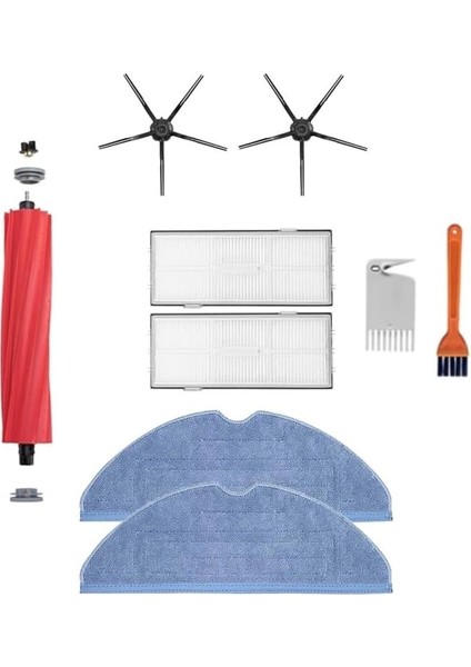 Roborock S7/s7 /s7 Maxv/s7 Maxv /s7 Maxv Ultra Süpürge Modelleri Uyumlu 9 Parça Set (Siyah Yan Fırçalı)
