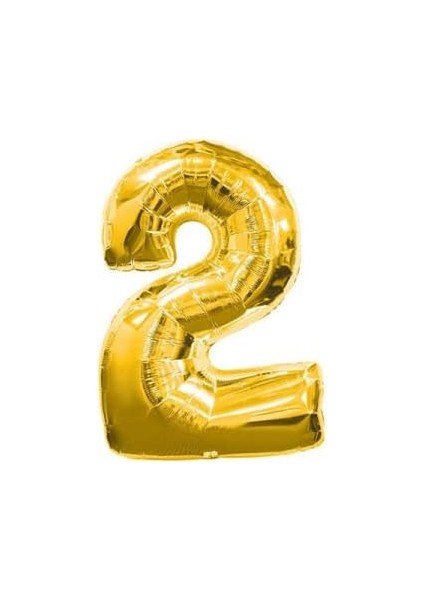 Marifetlerim - 2 Rakamı Altın Folyo Balon 16 Inch 40 cm