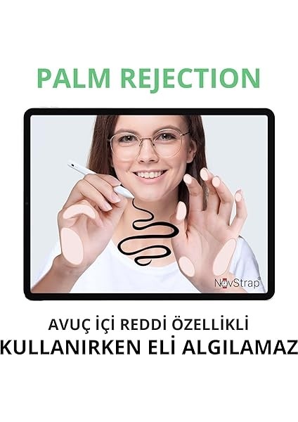 iPad ile Uyumlu Stylus Kalem Tablet Kalemi,ipad Pro 11/13 Inç M4,ipad Air 11/13 Inç M2,ipad 11/10/9/8/7 10.2,ipad Air 5/4 10.9,ipad Pro 12.9,ipad Mini 6/5 Için Eğim Sensörlü Avuç Içi Reddi modelleri