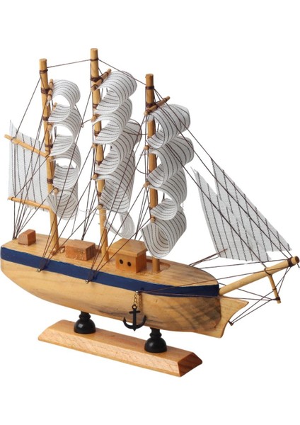 Dekoratif Ahşap El Yapımı Yelkenli Gemi Maketi Masaüstü Biblo Ev Ofis Hediyesi 24 Cm. Model E indirimleri
