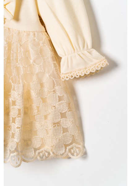 Kız Bebek Mevlütlük Elbise Bandanalı Dantelli modelleri