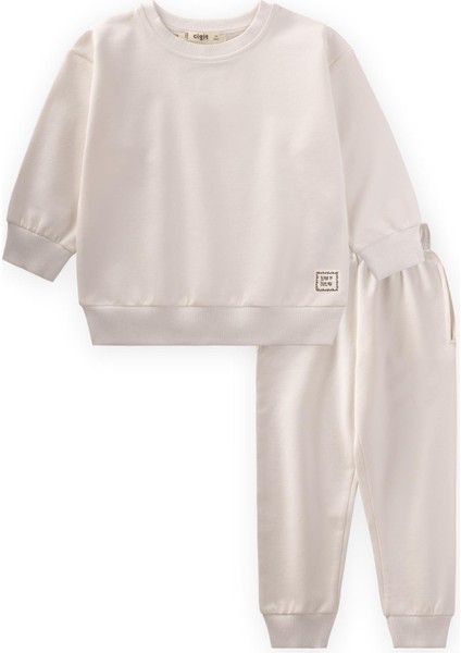 Basic Eşofman Takım 2-7 Yaş Kırık Beyaz