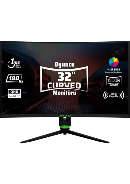 Aryond A32 V2 32" 180Hz Qhd 1 Ms HDR10 300 Nit G-Sync Freesync Curved Va Oyuncu Monitörü