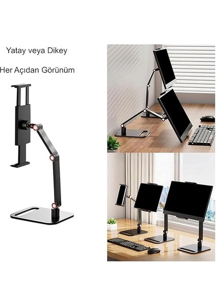 Monitör Tablet iPad Telefon Tutucu 12-16 Inç Universal Metal 360° Derece Döner Stand indirimleri
