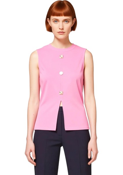 Yazlık Kadın Örme Yelek Regular Kalıp Bisiklet Yaka Scuba Krep Kumaş Dayanıklı Malzeme fiyatları