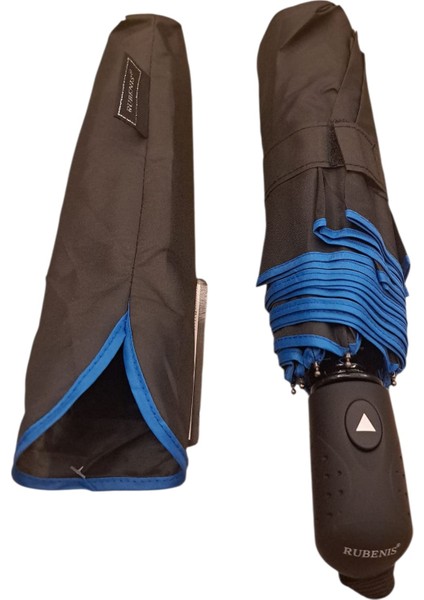 8 Tel Yarı Otomatik Mavi Şeritli Şemsiye modelleri