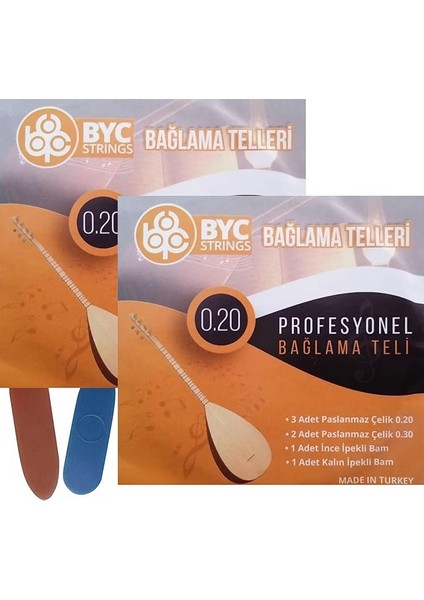 BYC20-2 Uzun Sap Bağlama Teli 2 Takım Saz Teli 2 Mızrap