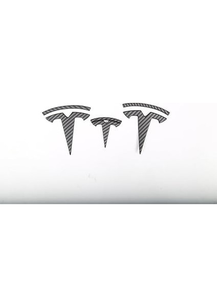 Tesla Model Y ile Uyumlu T Logosu (Ön Kaput + Arka Bagaj + Direksiyon Simit) Mat Karbon fiyatları
