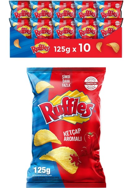 Ruffles Ketçaplı Patetes Cipsi Süper Boy 125 G x 10 Adet