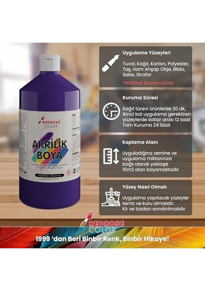 Rose Mor Akrilik 1000 gr fiyatları