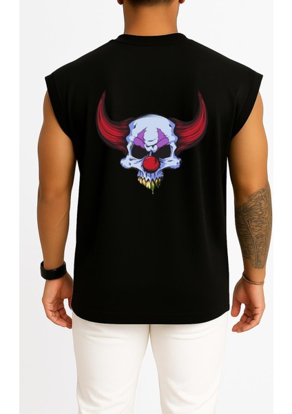 Oversize Boynuzlu Kuru Kafa Cep ve Sırt Tasarımlı Atlet fiyatları