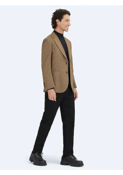 Kahverengi Baskılı Modern Fit Örme Ceket modelleri