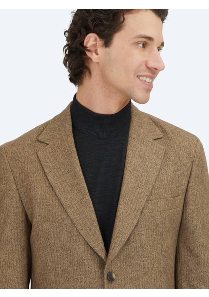 Kahverengi Baskılı Modern Fit Örme Ceket fırsatları