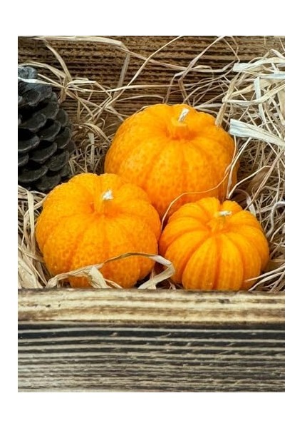 Mini Balkabağı Ailesi Kış Ev Ofis Dekorasyonu Obje Turuncu Kabak Mum modelleri