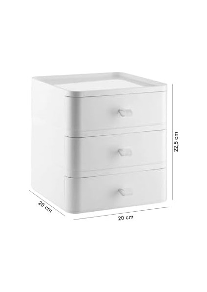 3 Katlı Çekmece Masaüstü Organizer Makyaj Takı Aksesuar Düzenleyici Saklama Kutusu