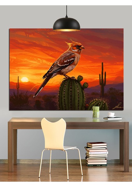 Tek Başına Oturan Şahin Kuşu Dekoratif Kanvas - Mdf Ahşap Tablo fiyatları