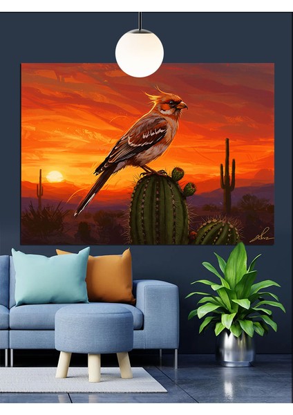 Tek Başına Oturan Şahin Kuşu Dekoratif Kanvas - Mdf Ahşap Tablo modelleri