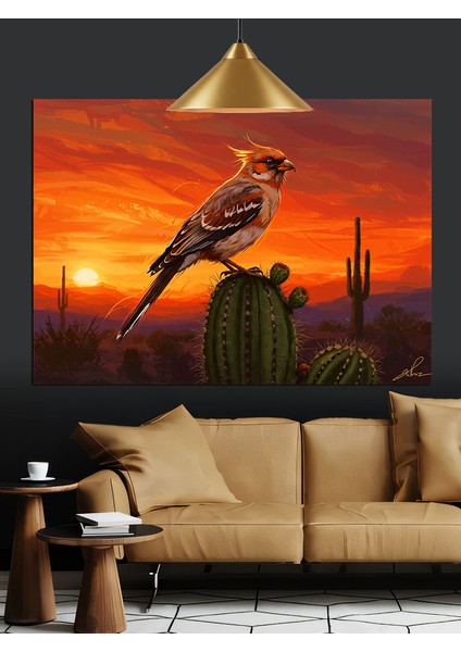 Tek Başına Oturan Şahin Kuşu Dekoratif Kanvas - Mdf Ahşap Tablo fırsatları
