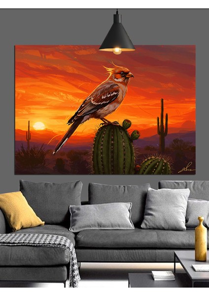 Tek Başına Oturan Şahin Kuşu Dekoratif Kanvas - Mdf Ahşap Tablo indirimleri