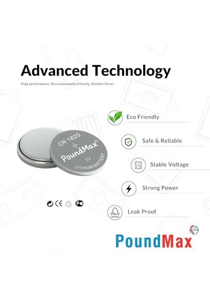 Düğmeli Piller 1620 CR1620 DL1620, 3 V, 5&apos;li Paket modelleri