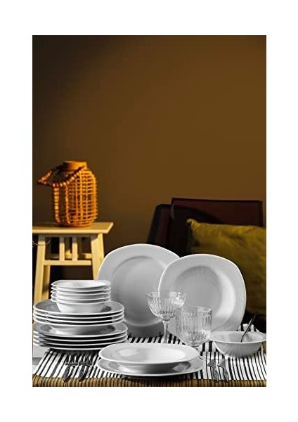 Çisil 18 Parça 6 Kişilik Yemek Takımı, Krem modelleri