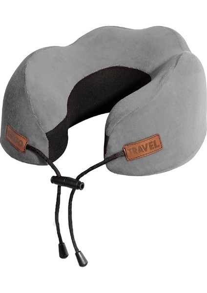 Ortopedik Seyahat Yastığı Visco Boyun Destekli Seyahat Yastığı | Ergo Travel (Gri)