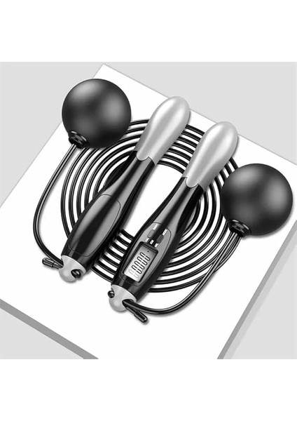 Çift LED Dijital Sayaçlı 4 Modlu Akıllı Çelik Ip Atlama Fitness Kondsiyon Gri indirimleri