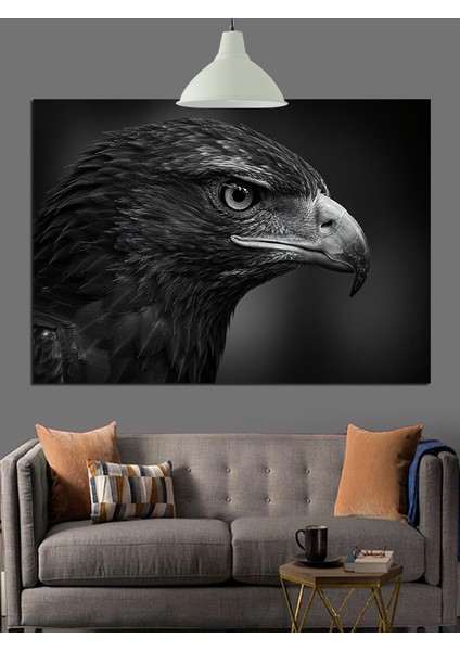 Kara Kartal Kafa Keskin Dekoratif Kanvas - Mdf Ahşap Tablo fiyatları