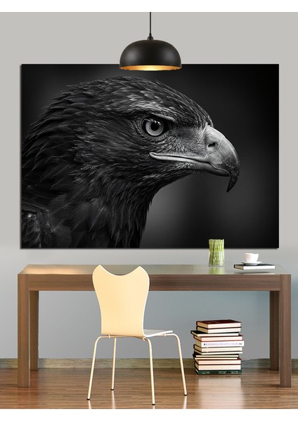 Kara Kartal Kafa Keskin Dekoratif Kanvas - Mdf Ahşap Tablo modelleri