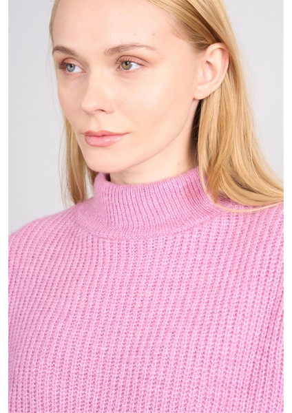 Çetinkaya Miya Mira Modest 8630 Kadın Dik Yaka Akrilik Yırtmaçlı Triko Kazak Leylak indirimleri