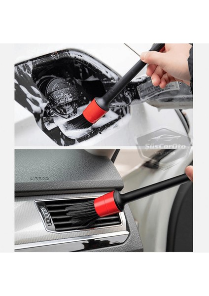 Profesyonel Oto Detay Fırça Seti 5 Farklı Boy Kaliteli Araç Klima Havalandırma Temizleme Fırçası Araba Iç ve Dış Detaylı Bakım Temizlik Fırçası