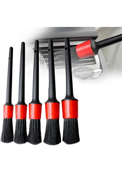 Profesyonel Oto Detay Fırça Seti 5 Farklı Boy Kaliteli Araç Klima Havalandırma Temizleme Fırçası Araba Iç ve Dış Detaylı Bakım Temizlik Fırçası