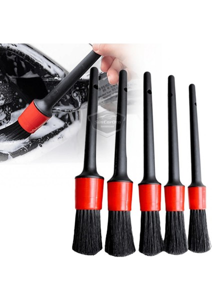 Profesyonel Oto Detay Fırça Seti 5 Farklı Boy Kaliteli Araç Klima Havalandırma Temizleme Fırçası Araba Iç ve Dış Detaylı Bakım Temizlik Fırçası