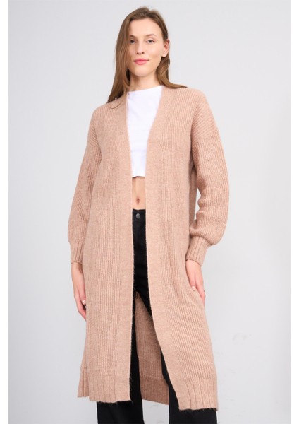 Çetinkaya Miya Mira Modest 2318 Kadın Şal Yaka Akrilik Triko Hırka Camel