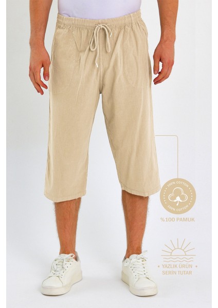 Erkek Regular %100 Pamuk Keten Görünümlü Kapri DC204-33