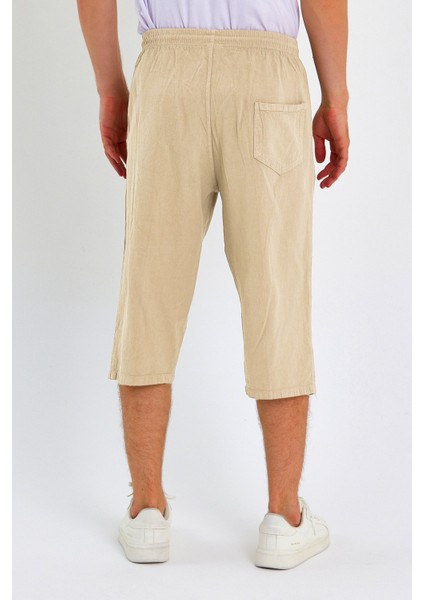 Erkek Regular %100 Pamuk Keten Görünümlü Kapri DC204-33 fırsatları