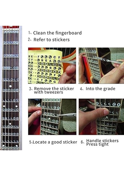 Çıkartma, 1 Adet Gitar, Fondöten, Nota Çıkartması, Müzik Skalası, Yeni Başlayanlar Için Etiket fiyatları