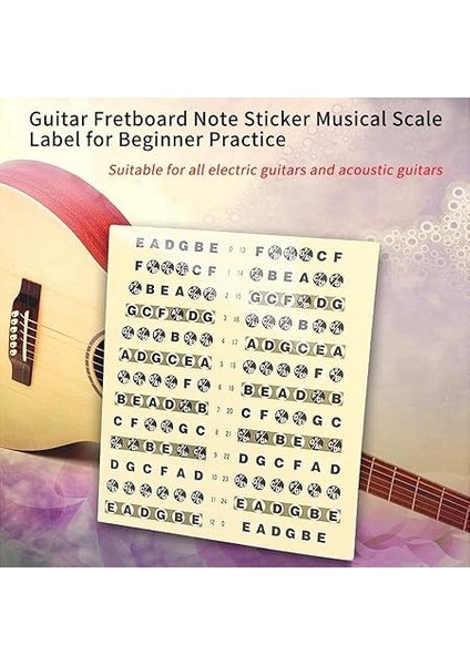 Çıkartma, 1 Adet Gitar, Fondöten, Nota Çıkartması, Müzik Skalası, Yeni Başlayanlar Için Etiket modelleri